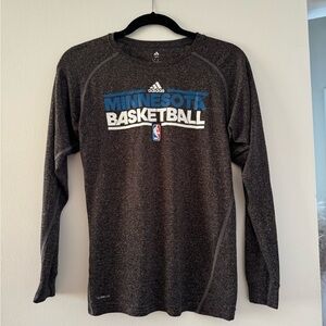 Adidas Dark Gray Minnesota Basketball Long Sleeve Tee